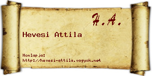 Hevesi Attila névjegykártya